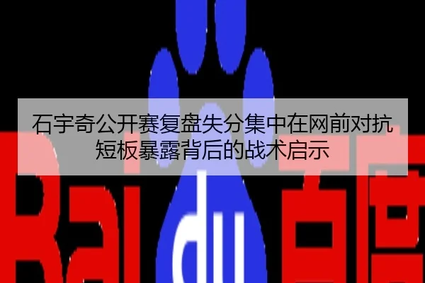 石宇奇公开赛复盘失分集中在网前对抗短板暴露背后的战术启示